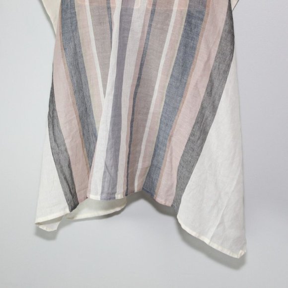 NWT ECHO Striped Beach Caftan Maxi Swim Cover White Tan Size L/XL H13276 - Picture 8 of 12